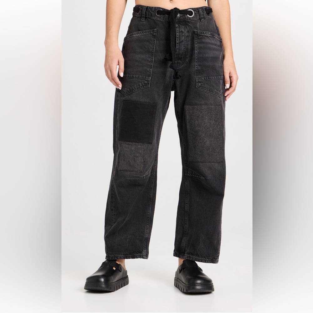 Free People/We The Free- Moxie Pull-On Barrel Jeans- Washed Black- Size 31
